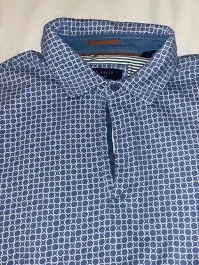 Ted Baker Men's Blue Geometric Polo